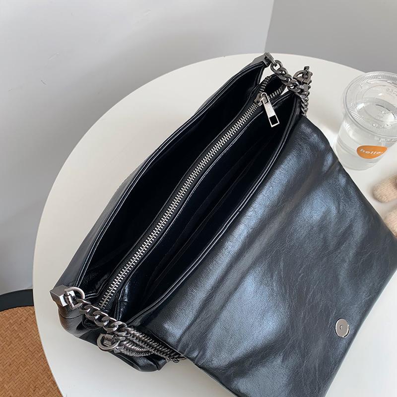 Borse da pendolare da donna alla moda Borsa a tracolla a catena di nicchia Borsa a spalla da donna Borsa a mano di grande capacità a croce Quadrata in PU