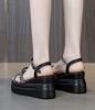 Footwear Wedges Heel Women's Shoes Diamond Sandals for Woman Wedge with Platform Waterproof Summer 2024 Super-high Outdoor Black