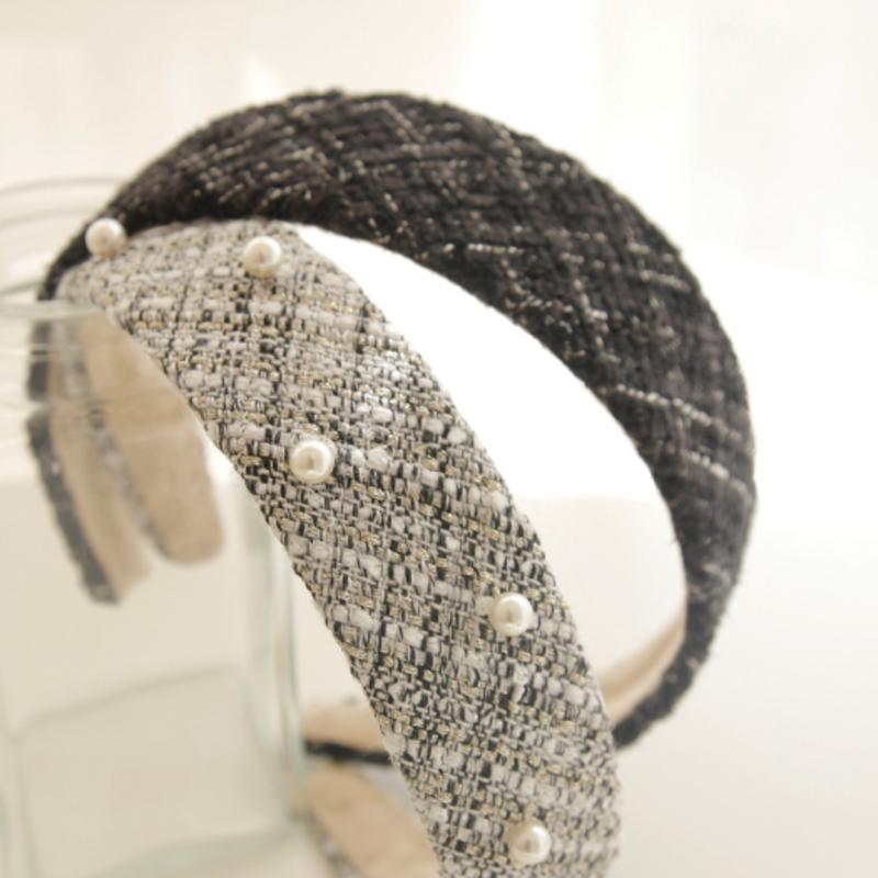 

Дж.Лорен Твид Черный Серый Жемчужный Ободок для волос H0897 gray