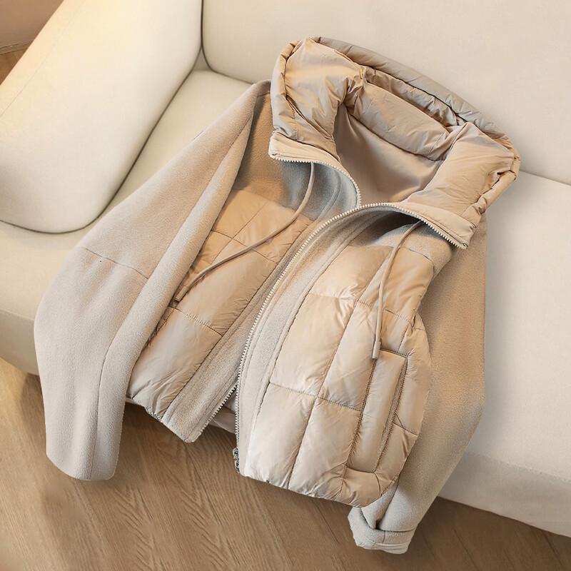 

Women s Stylish Hooded Drawstring Cotton Jacket S
