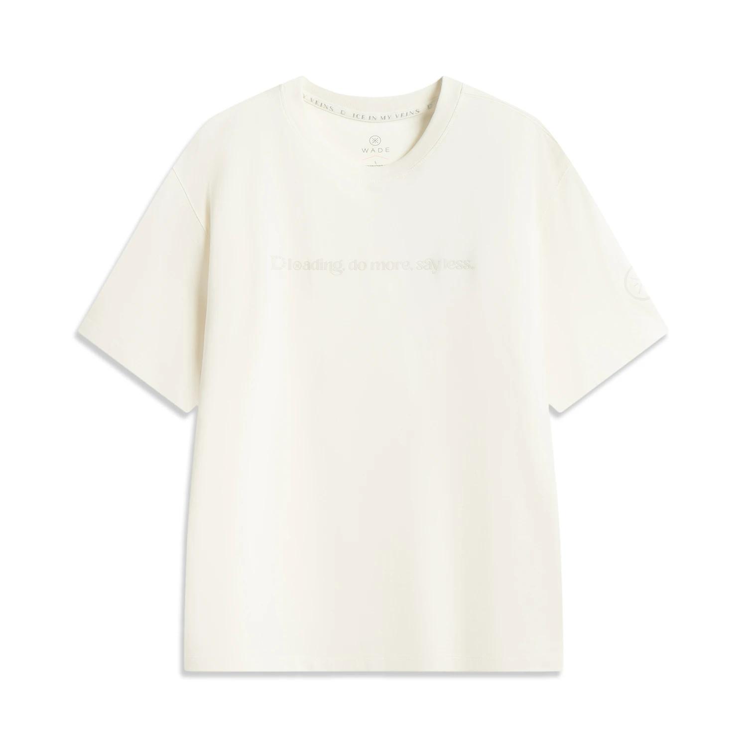 Li Ning Серия Уэйда Буквенный Круглый Вырез Дышащая Универсальная Повседневная Футболка с Коротким Рукавом Мужские Топы AHSV815-3 XL