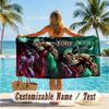 Custom Text Beach Towel, Soft Absorbent Swimming Multi-use TowelTerraria