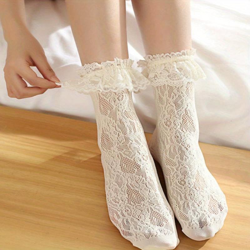 Sexy Spitze Mesh Fishnet Socken Gemischte Faser Transparente Stretch Elastizität Knöchel Net Garn Dünne Frauen Coole Socken