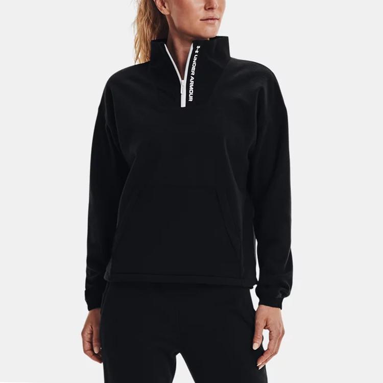 Under Armour Logo Half-Zip Fleece Training Jacket Women Outerwear Black 1365776-001