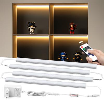 Striscia LED Dimmerabile Lampada da Notte in Alluminio con Interruttore a Telecomando Barra Luminosa LED Illuminazione per Cucina Armadio Guardaroba Mobile Spina EU