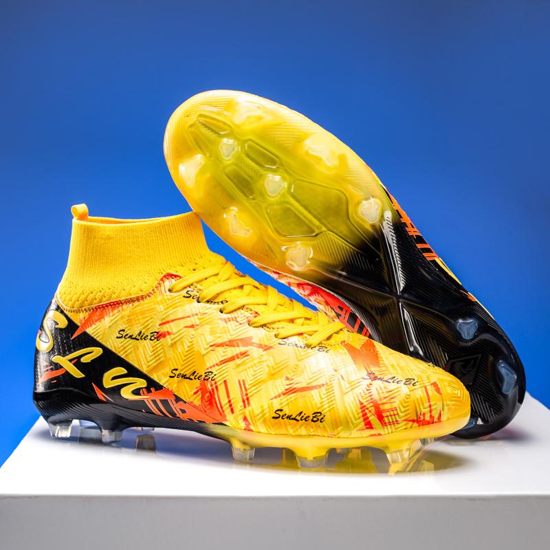 34-46 Men's High-top Football Boots Outdoor Long Spikes Sports Football Boots Large Size Youth Sports Children's Football Boots