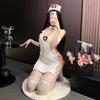 Minigonna a Rete Rosso Fuoco con Laccio Laterale - Lingerie Sexy da Infermiera per Cosplay