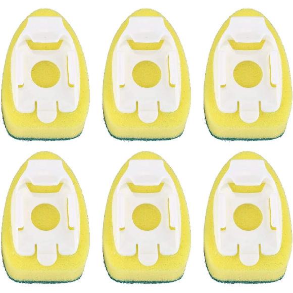 6 Pack Dish Wand Refills Sponge Heads, Brush Replacement Pads for Kitchen Cleaning