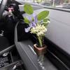 Wood Car Hydroculture Flower Vase Glass with Clip Air Vent Test Tube Flower Holder For Car Interior Plant Decor