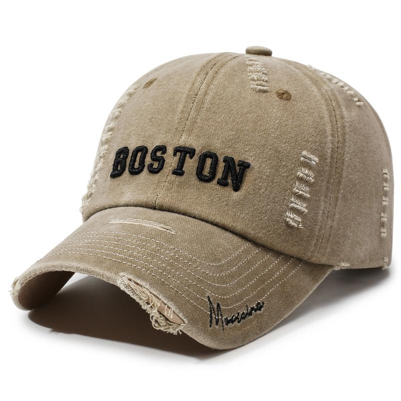 Washed denim cap children's big head circumference outdoor summer wide brim showing face small and old gray baseball cap men's