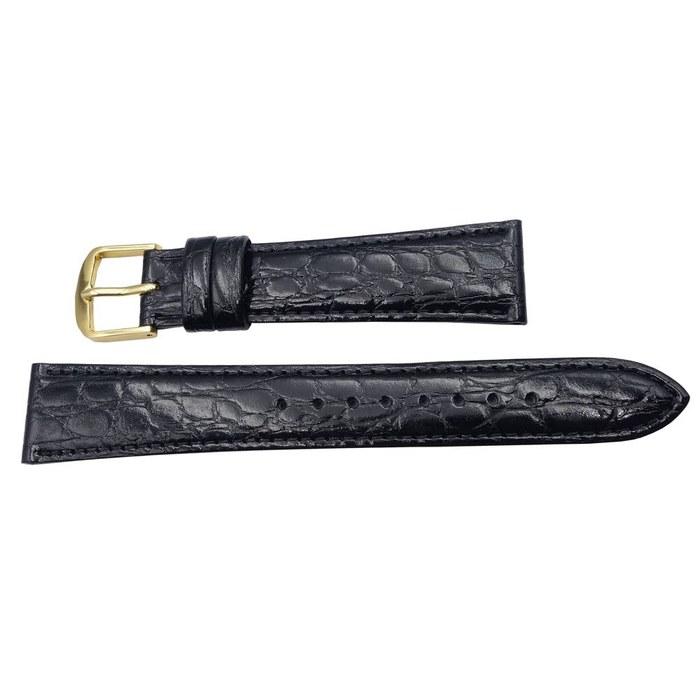[Seiko] Watch Band 20mm DAB5 Croco-Embossed Black Leather Men s