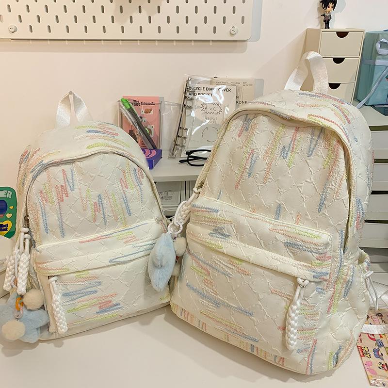 Children's Schoolbags Elementary School Students Girls Junior High School Students High Looking Striped Kindergarten Small Backpack