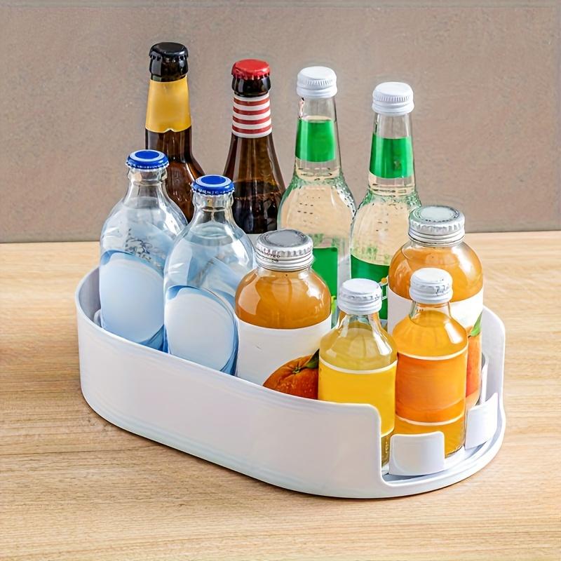 1pc 360 ° Rotating Detachable Storage Tray - a Multifunctional Transparent Plastic Storage Rack Suitable for Kitchen Cabinets