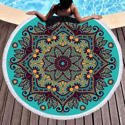 Mandala Geometric Round Beach Towel Tassels Bohemia Microfiber Bath Shower Towel For Adults Picnic Yoga Mat Blanket Cover Up