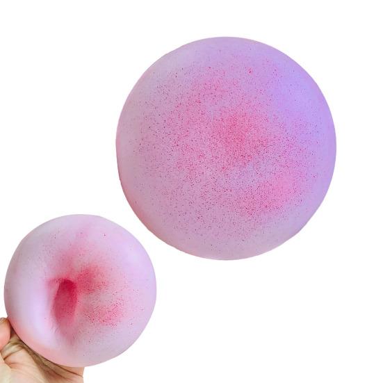Pink Bun Stress Relief Toy Sticky Simulation Steamed Bun Squeeze Toy Slow Rising Dumpling Shape Sensory Fidget Toy