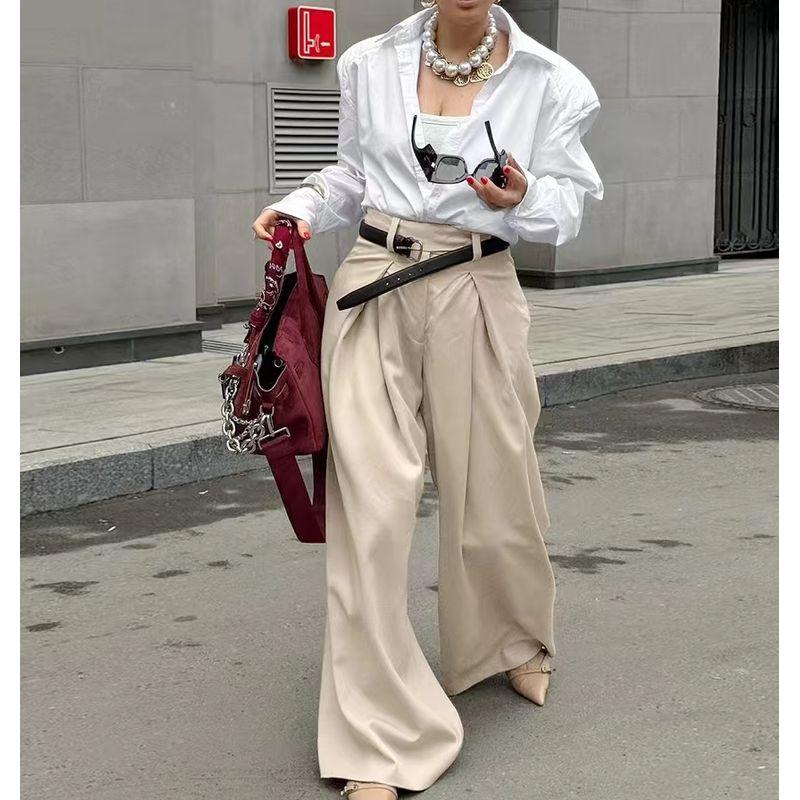 Fashion Style New Design Sense High Waist Temperament Mop Casual Pants High Waisted Casual Pants