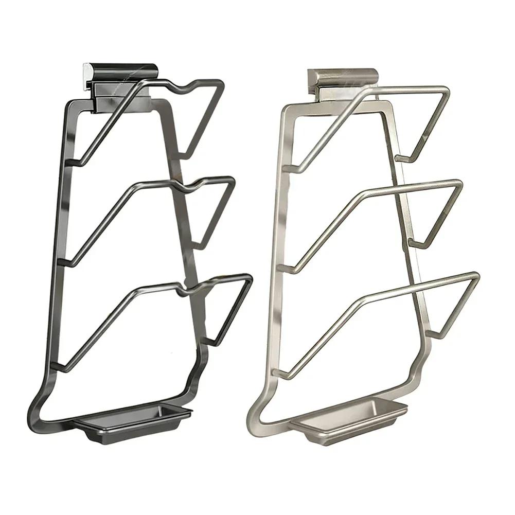 Kitchen Stand Pot Lid Holder While Cooking Heat Resistant Space-saving Design PP Drip Tray 2-in-1 Functionality