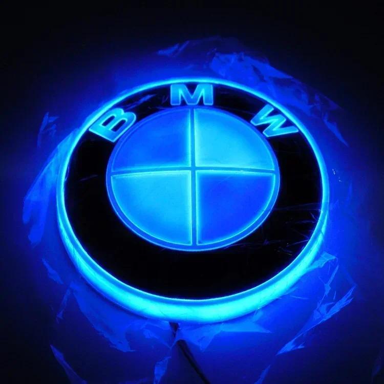 KWMBS1 For BMW 2025 Hot 8.2CM 4D LED Emblem Logo Glowing Light Car Badge For BMW E46 E90 E60 F10 F11 F20 F30 F34 F01 G20 G21 G31 X1 X3