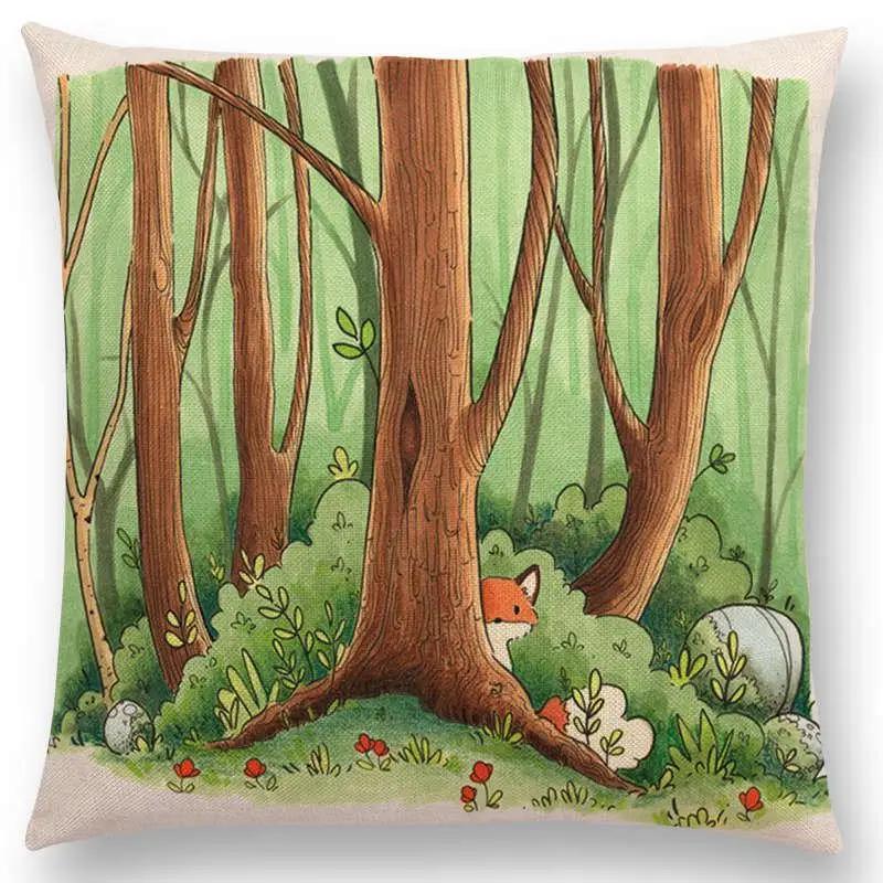 Newest Cute Cartoon Sofa Pillow Cover Black and White Cat Funny Fox Cushion Cover Throw pillowcase