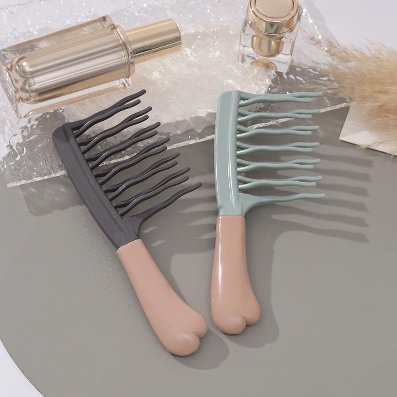 “Double Row Wave Tooth Curling Comb for Fluffy, Anti-static Hair Styling”