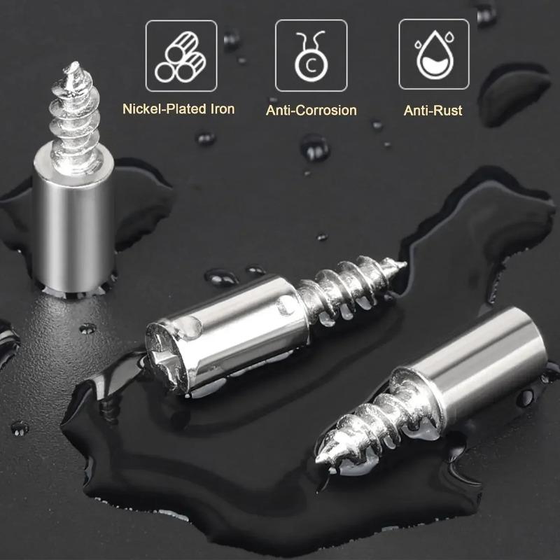 60pcs Cross Self-tapping Screw with Nonslip Rubber Cabinet Board Laminate Support DIY Wardrobe Cabinet Glass Partition Nails