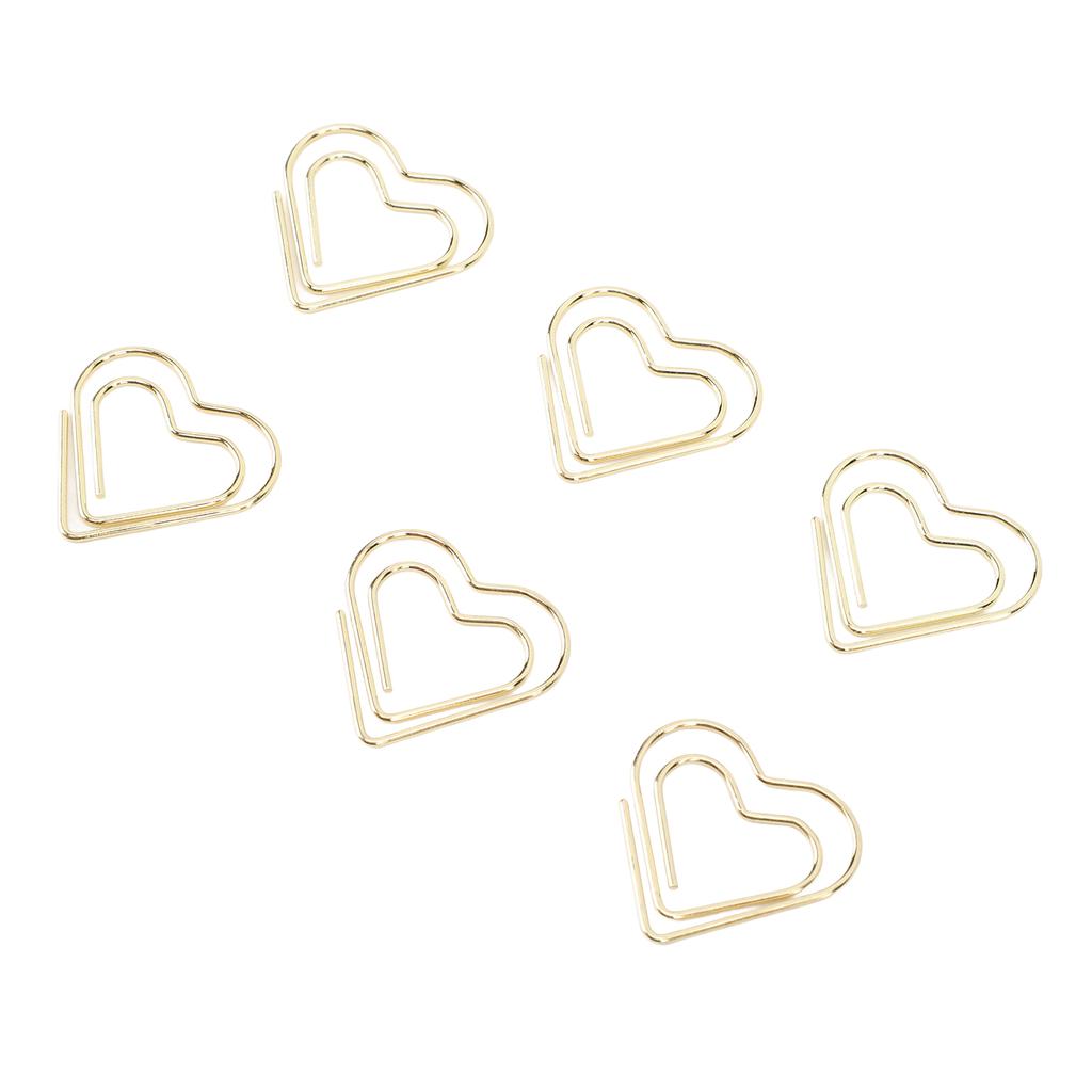 100pcs Hrt Shape Paper Clips Cute Metal Paper Clips Portable Adorable Small Paper Clips for Document Organization