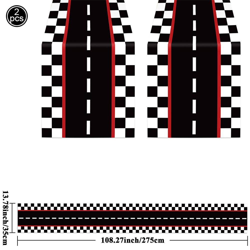 Checkered Race Car Party Tablecloths Black White Checkered Flag Tablecloth Racetrack Tablecover Racing Birthday Party Supplies
