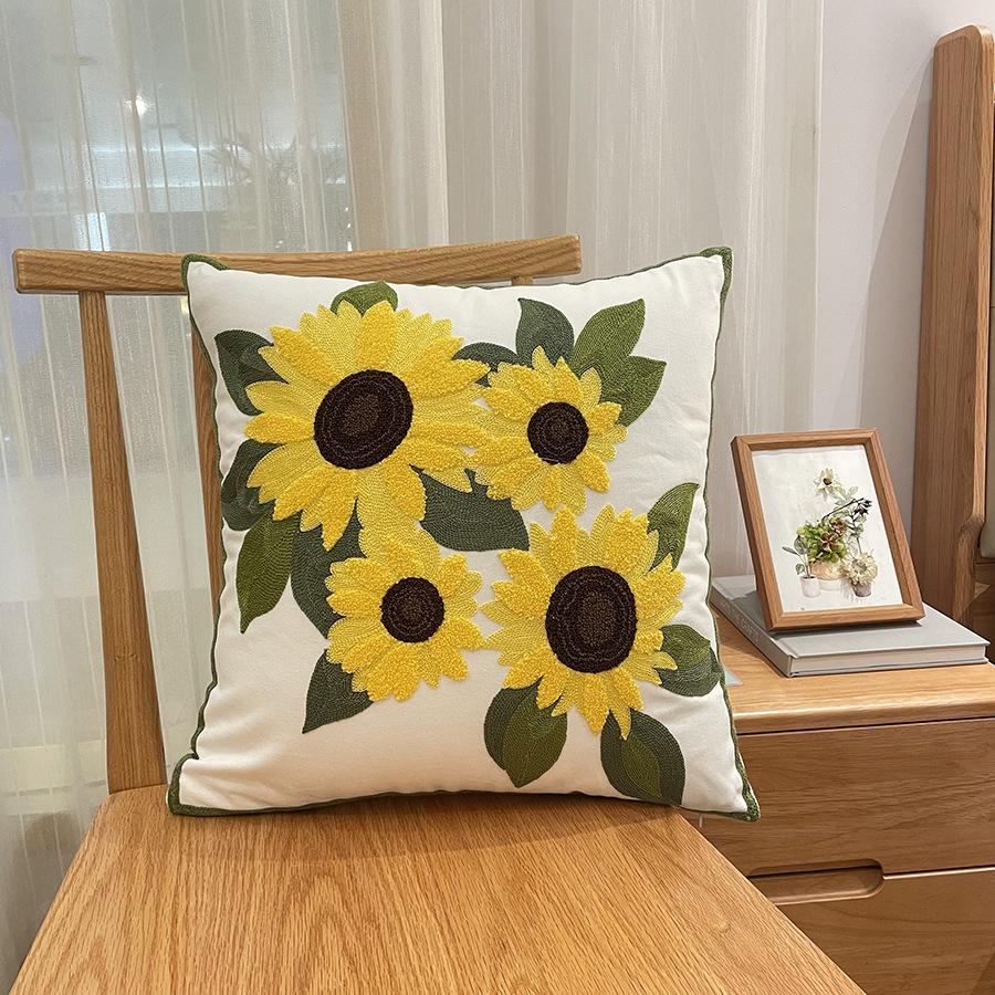 American Sunflower Pillow Nordic Living Room Sofa Pillow Bed Head Cushion Bay Window Model Room Car Backrest