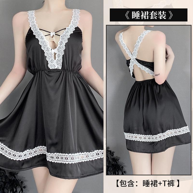 

Эротическое нижнее белье женская сексуальная ночная рубашка маленькая грудь свободная униформа искушение пижама кровать горячий костюм One Size (80-62.5 kg)