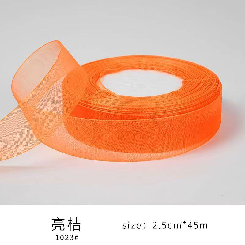 Organza Ribbon Sheer Chiffon Ribbon Bulk for Wrapping Decorating Valentine Wedding Birthday Bouquet Garland(50 Yard Each Roll,Bright Color)