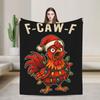 Christmas F Caw F Rooster Flannel Blankets Winter  Super Soft Bedding Throws for Kids Adult Comfortable Bedspread Sofa Bed Cover