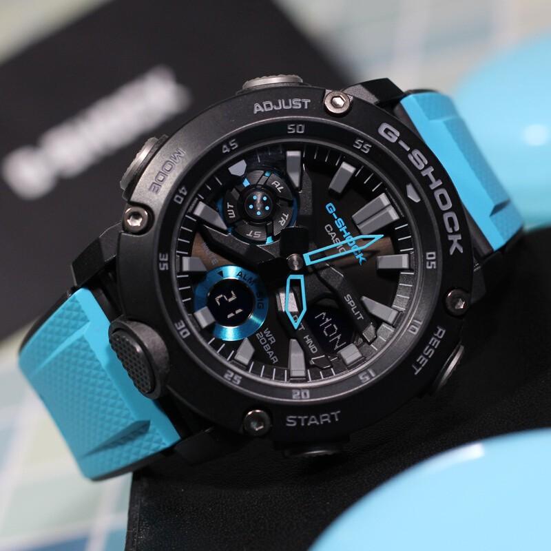 Casio G-SHOCK YOUTH Series Ultra-Thin Carbon Fiber Multi-Function Sports Quartz Movement Resin Strap Japanese and Korean Watch Men's GA-2000-1A2PR