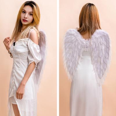 Damskie skrzydła anioła z piórami Halloween wróżka cosplay skrzydła kostium karnawałowy pokaz sceniczny