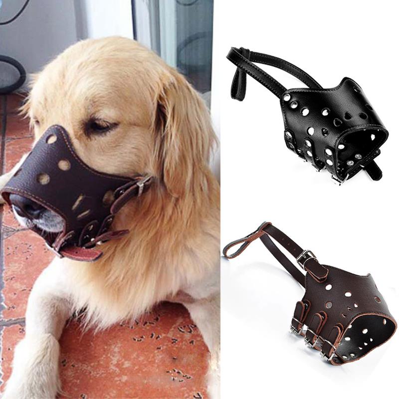 leather dog muzzles for biting