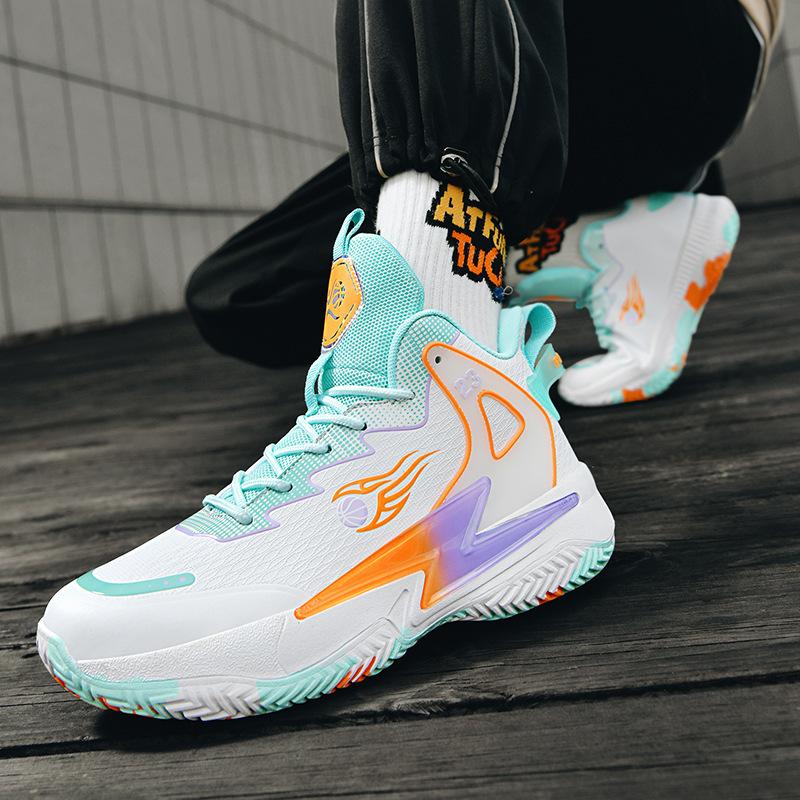 2025 large size 45 basketball shoes men's mandarin ducks new high-top sports shoes youth training actual basketball shoes