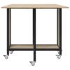 Foldable Dining Table with Wheels 130 x 80 x 76.5 cm Steel PB