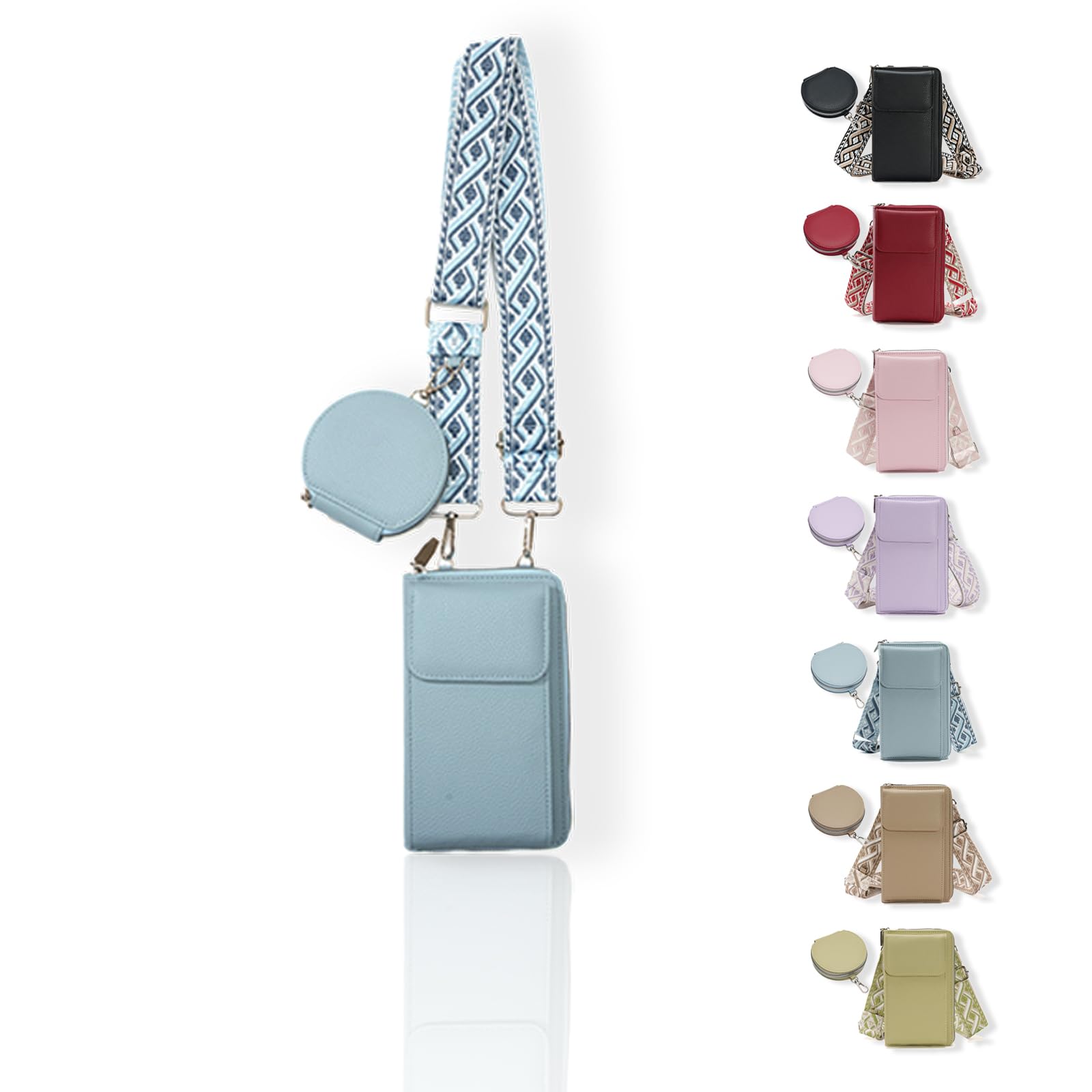 

Сумка-кошелек на плечо для смартфона, кроссбоди из ПУ, синяя женская сумка для смартфона, кошелек, бумажник, чехол, сумка, популярная, милая, стильная, тонкая, мини, 3-в-1, синий