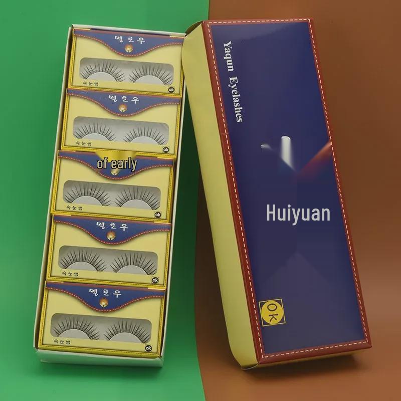 Huiyuan Straight Style False Eyelashes - 15 Pairs of Artificial Fiber Lash Set for Makeup