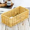 1Pc Desktop Organizing Box Removable PP Practical Imitation Rattan Simple Hand-woven Storage Case Storage Basket