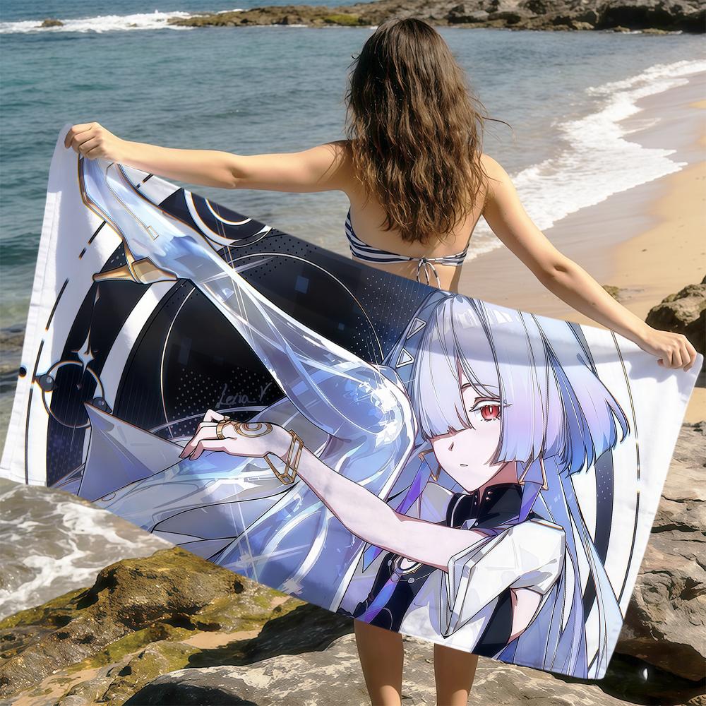 Mornye wuwa game Wuthering Waves Towel soft printed Beach Towels Trip Towel swim Summer Holiday Vacation bathing Pool Camp Gift