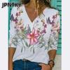 JPNTKY Camicie e Bluse Casual da Donna a Manica Lunga con Scollo a V