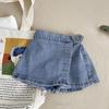 2023 Summer Girls' Denim Culottes: Korean-Style Button Shorts for Baby Girls