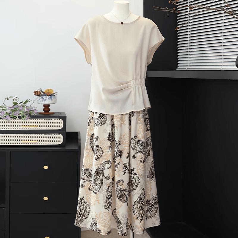 Datang Furen Women s Retro Paisley Summer Two-Piece Set 2XL