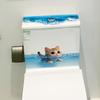 Cute Swimming Cat Toilet Sticker Waterproof Self-Adhesive Non-Toxic Vinyl Decal Safe for Kids Bathroom Wall Decor