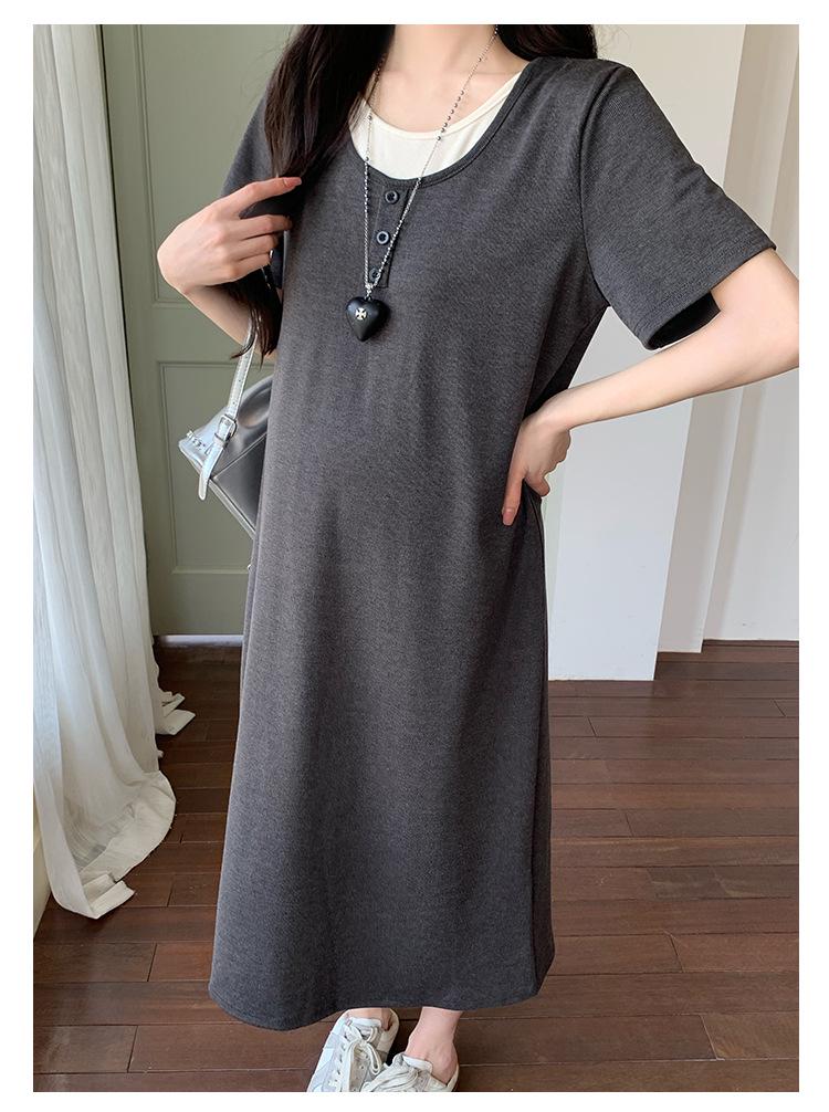 2026 Summer Maternity Slimming Ice Silk Two-Piece Dress