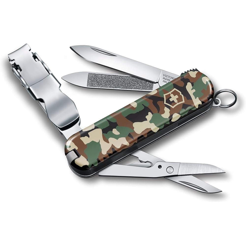 Victorinox Nail Clip 580 Camouflage Stainless Steel Nail Cutter with File and Scissors 8 Functions Emergency Tool