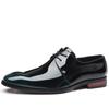 Fashion British Style Business Bright Face Thick Bottom Pointed 38-48 Large Size Brock Men's Shoes Designer New Leather Man Dress Shoes