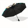 1pc Skull Flowers Automatic Open/close Folding Compact Umbrella, 8 Rib Sturdy Canopy, Lightweight Portable, Everyday Use, Gift,,139