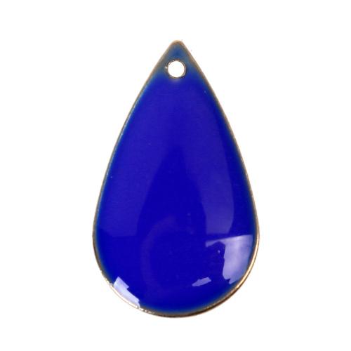 

DoreenBeads Enamelled Sequins Charms Copper Multicolor Drop Unplated Enamel Pendants DIY Jewelry Making 21mm x 13mm, 10 PCs королівський синій колір