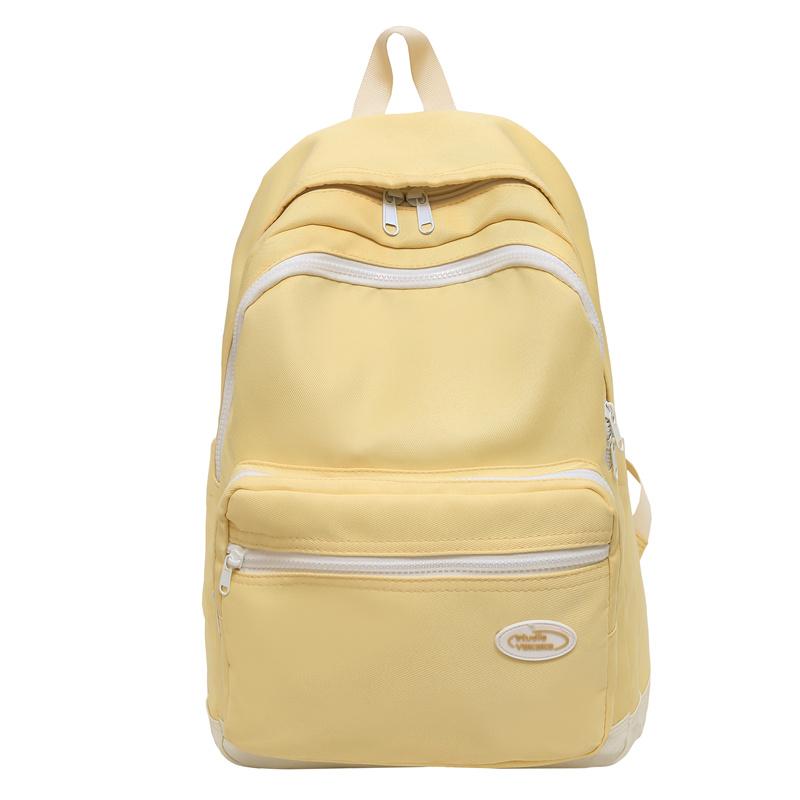 Student Schoolbag Solid Color Women's Backpack College Style Large Capacity Backpack